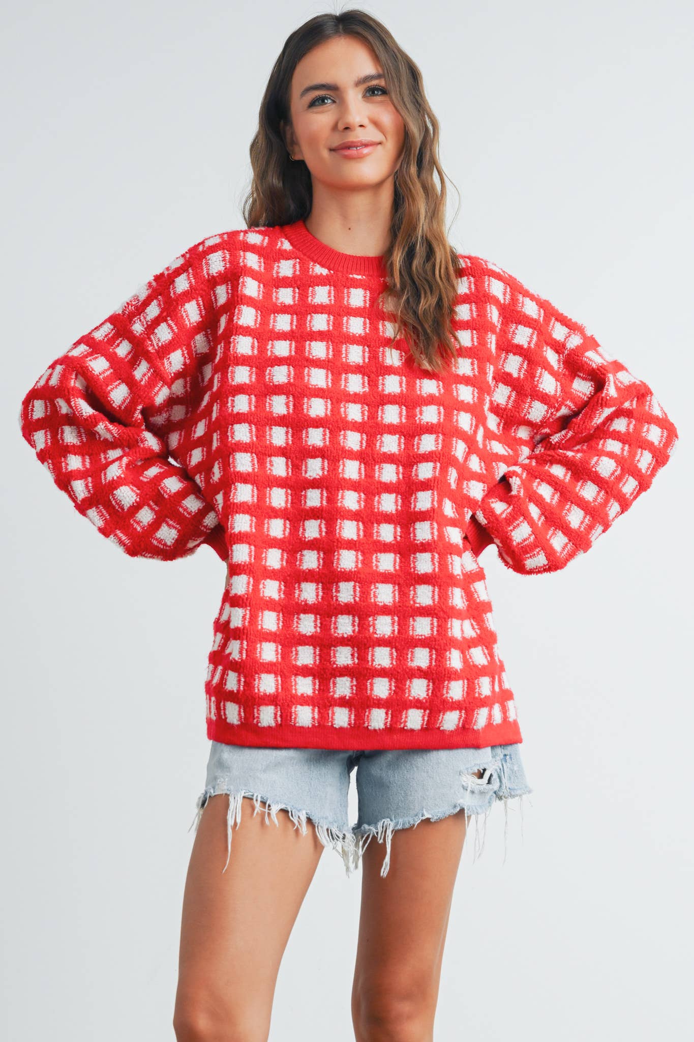 Checkered Oversized Sweater