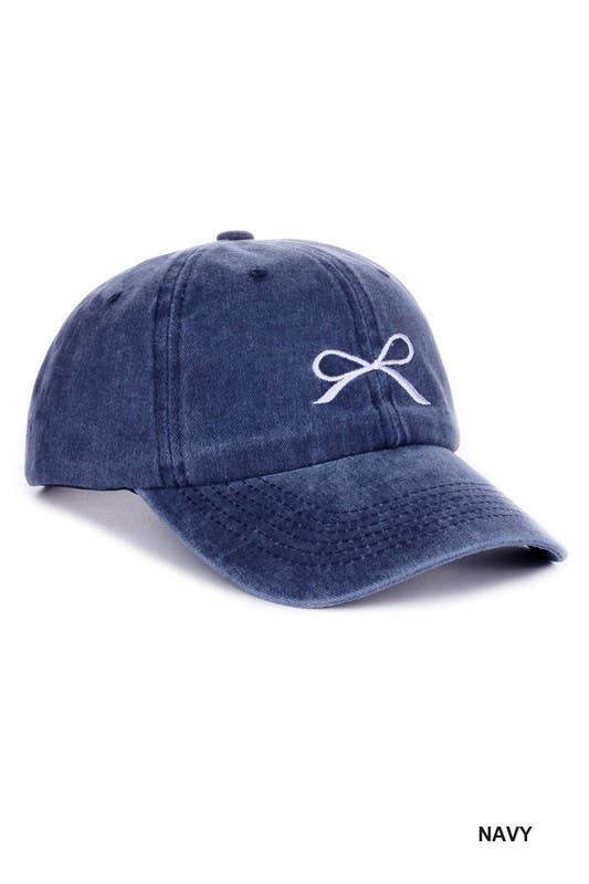 `.Ribbon Bow Embroidery Trucker Hat