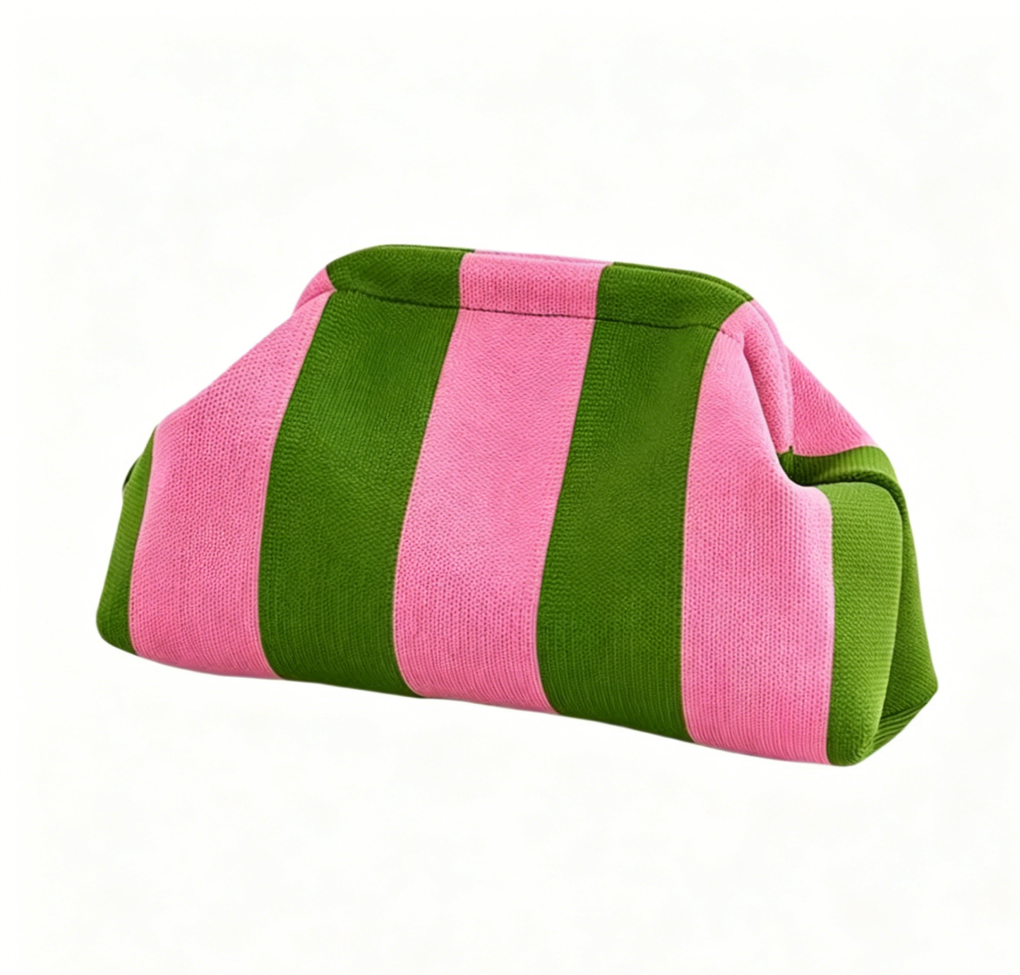 Stripe Knit Cosmetic Bag Beach Knit Clutch Pouch