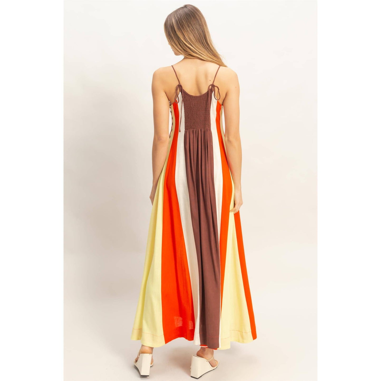 Strappy Colorblock Maxi Dress