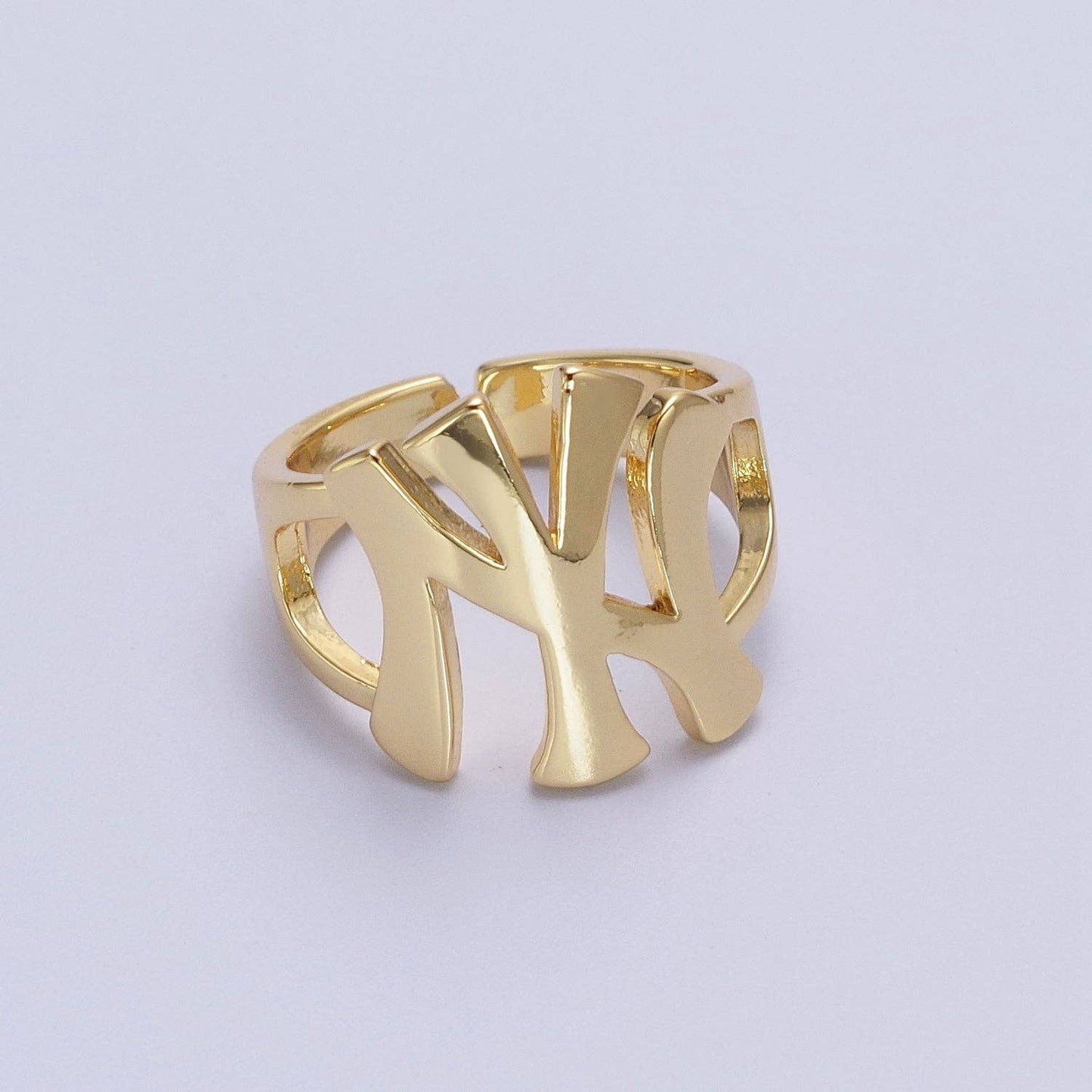 Gold New York NY Yankees Baseball Statement Ring | R032