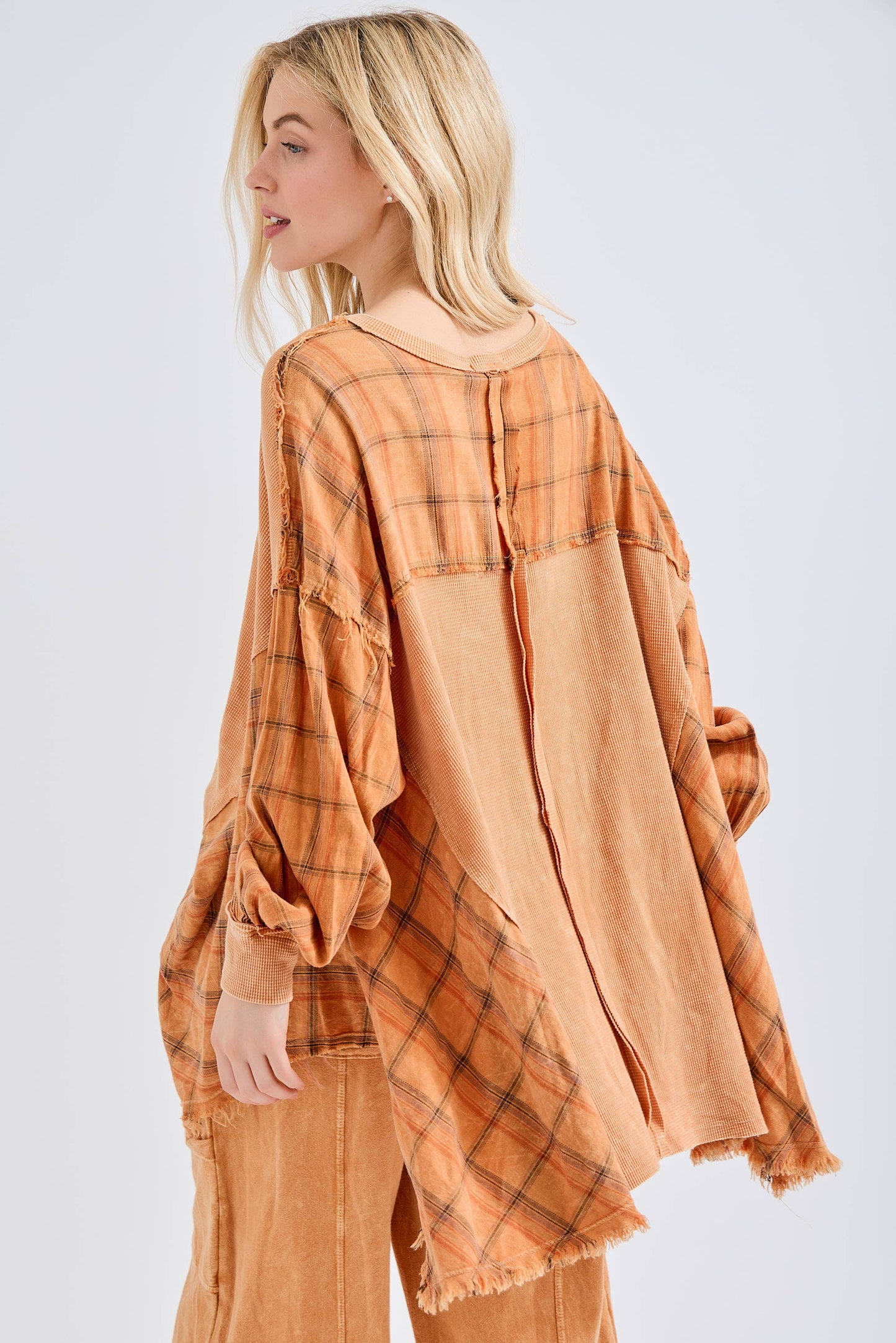 Feel like gypsy Oversized top with Plaid Flannel