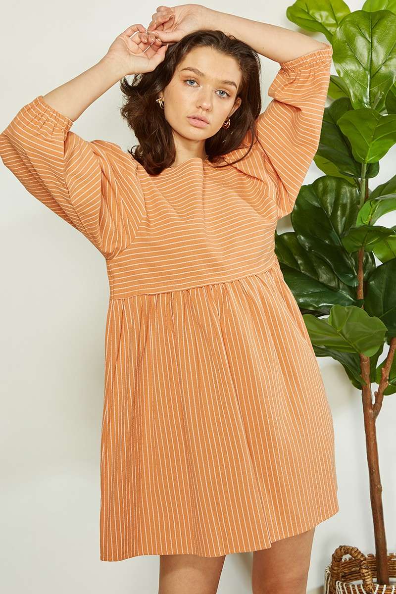 PUFF SLEEVE BABYDOLL DRESS
