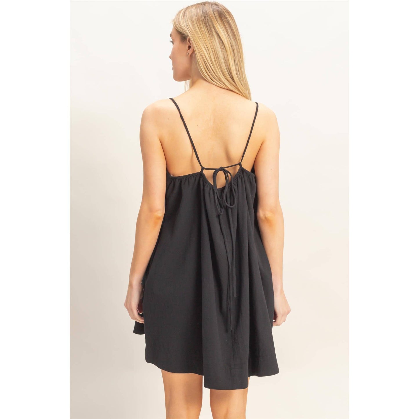 Gathered Tie Strap Dress
