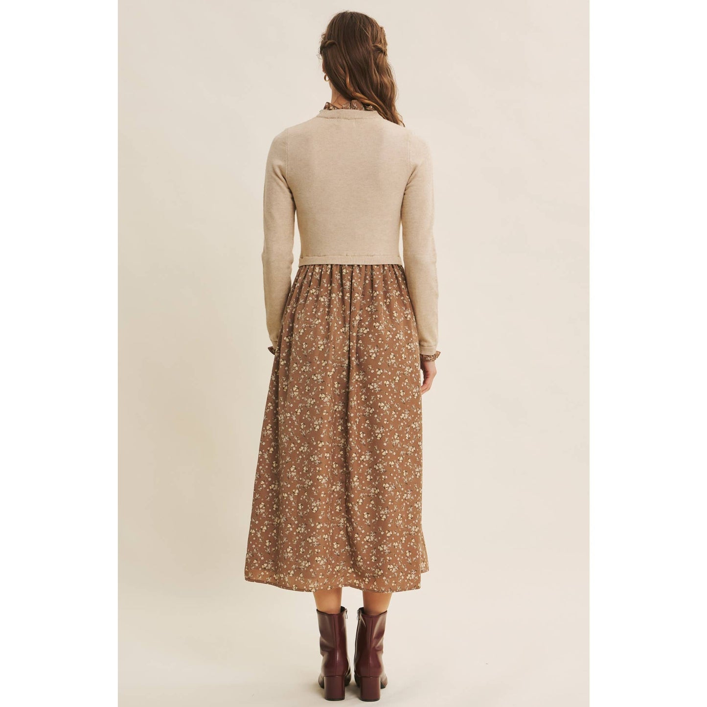 RUFFLED SWEATER DRESS