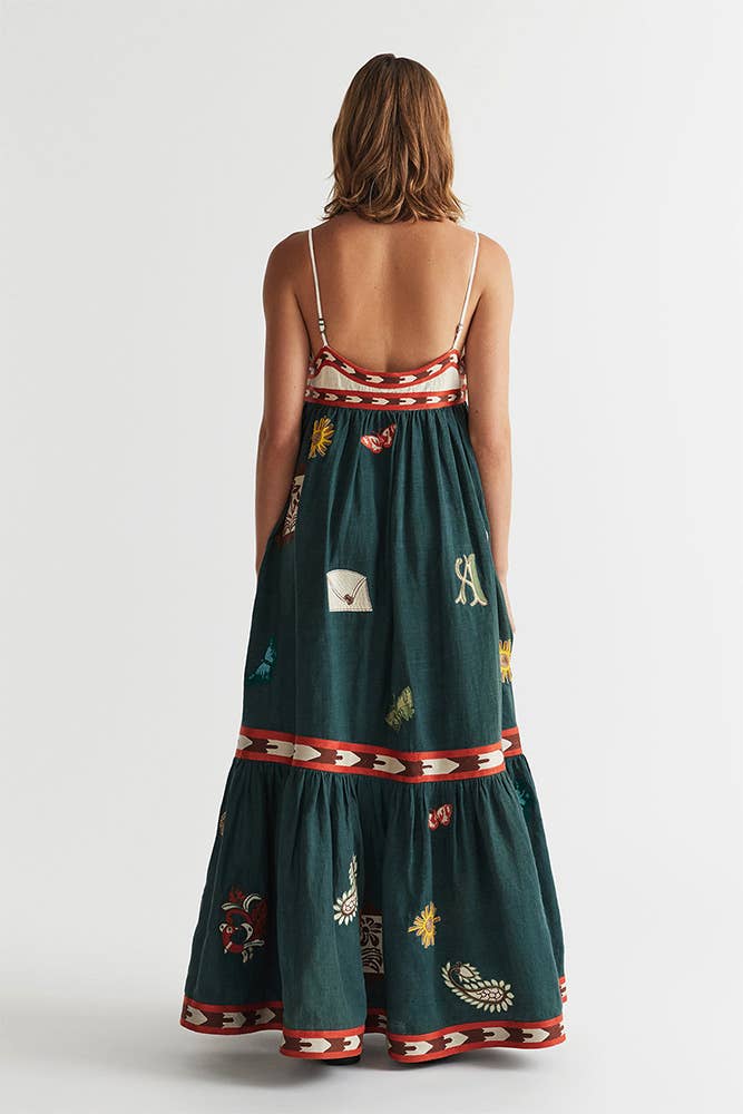 Printed Spaghetti Sleeveless Maxi Dress JRM075