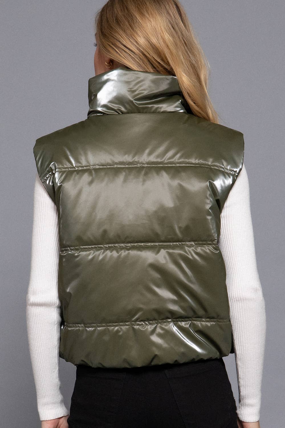 High Neck Zip Up Vest