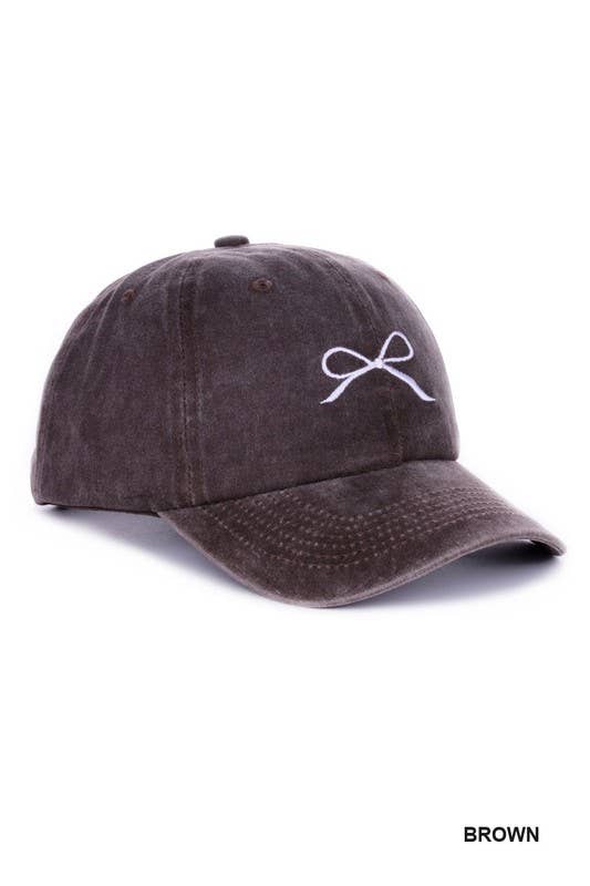 `.Ribbon Bow Embroidery Trucker Hat