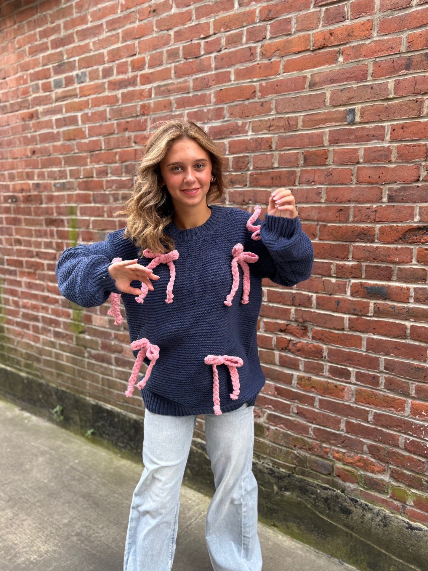 Chunky Bow Knit Sweater