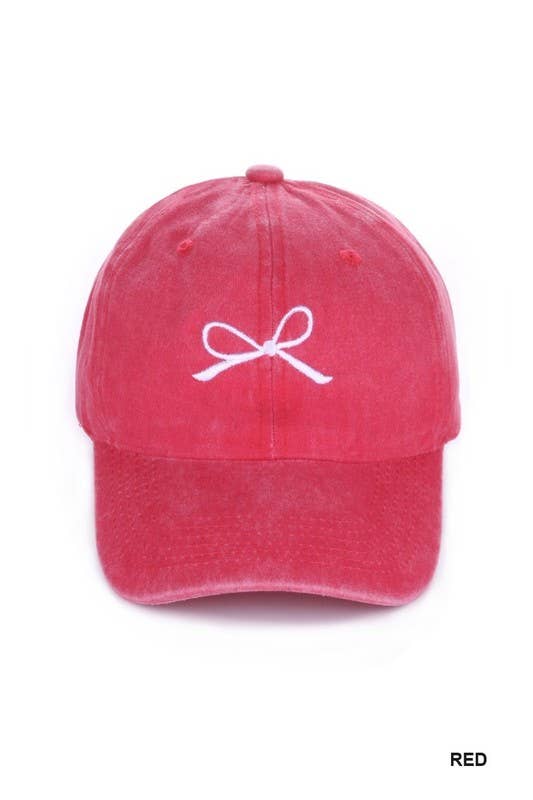 `.Ribbon Bow Embroidery Trucker Hat