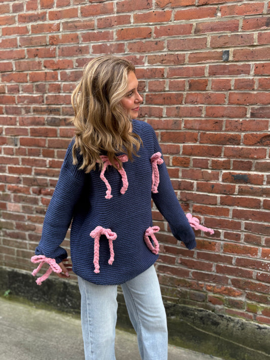 Chunky Bow Knit Sweater