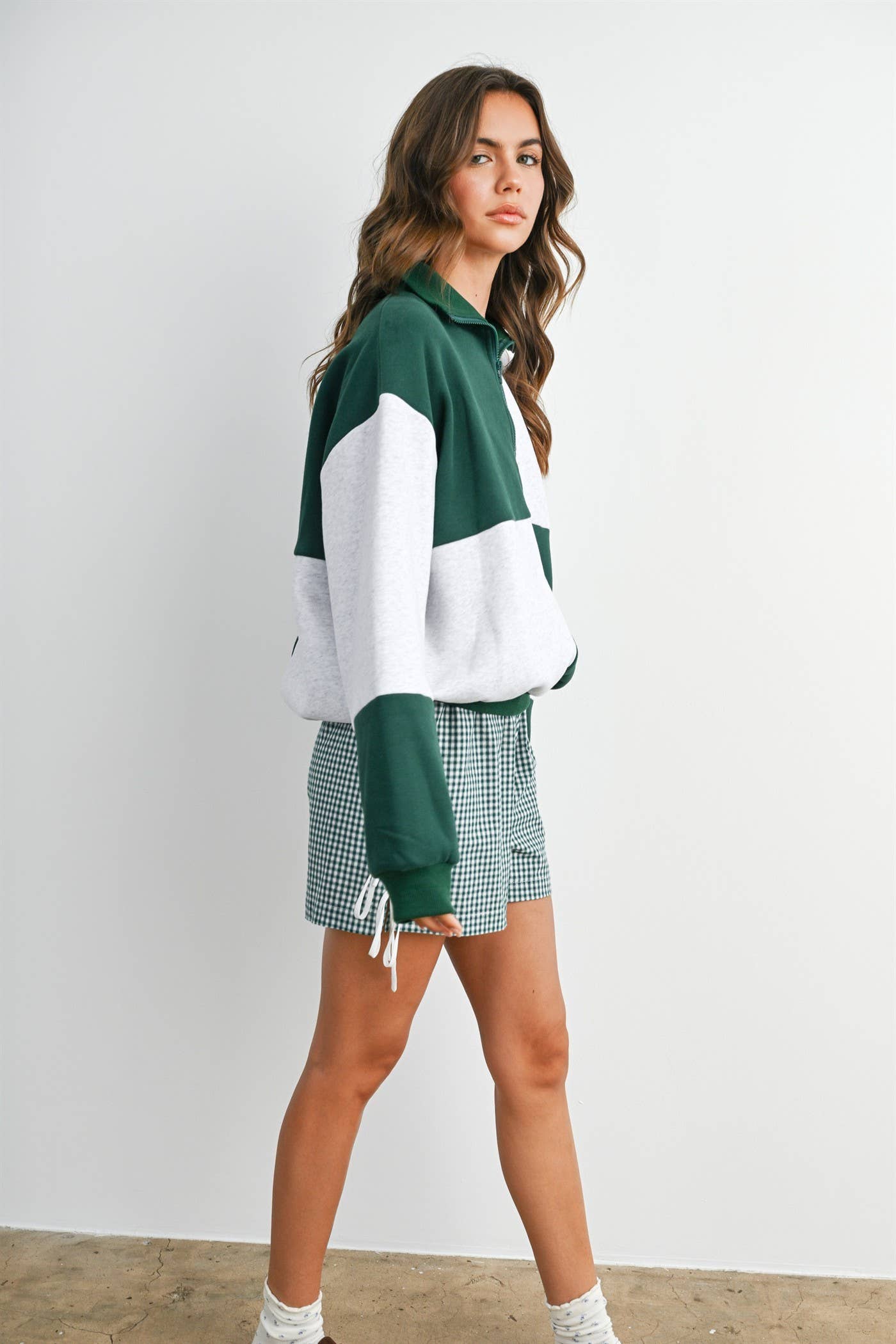 Color Block Quarter-Zip Sweatshirt