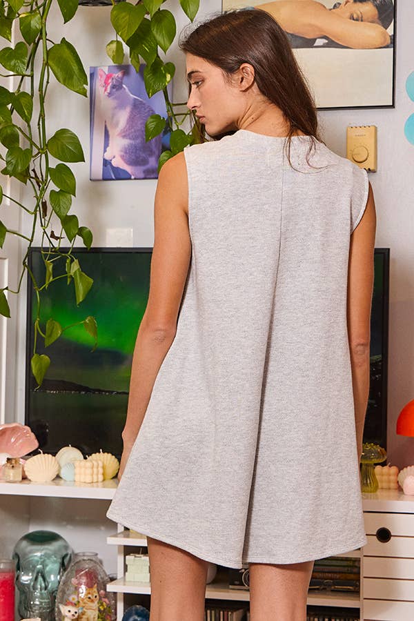 Sleeveless Button Solid Terry Romper