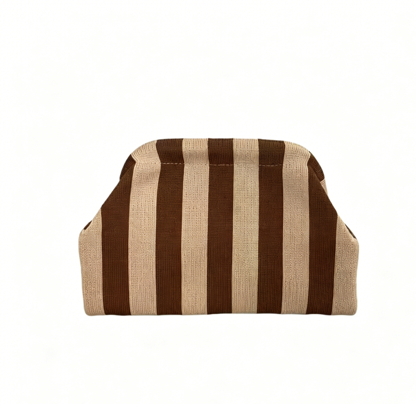 Stripe Knit Cosmetic Bag Beach Knit Clutch Pouch