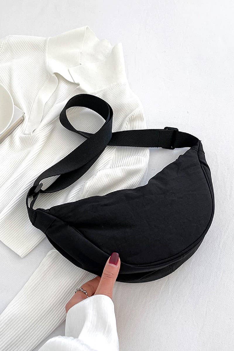 ", Crossbody Lightweight Half moon Bag