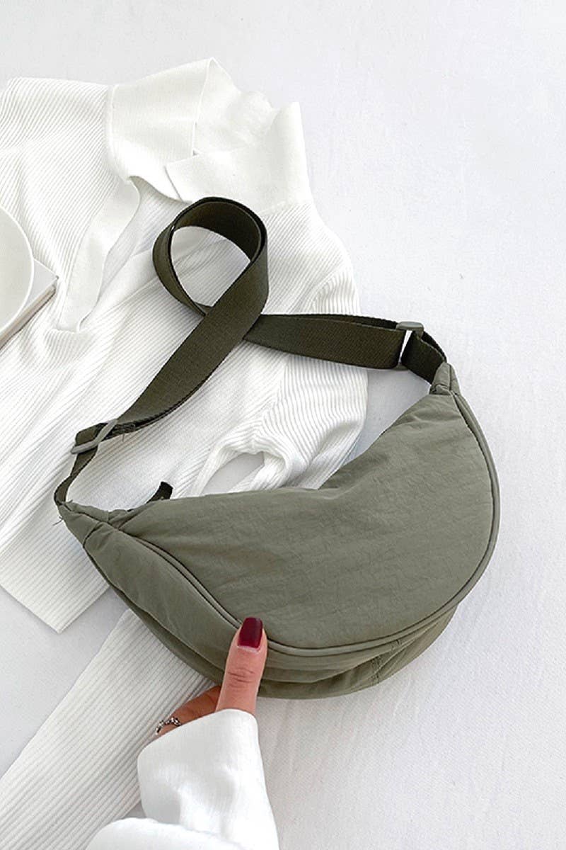 ", Crossbody Lightweight Half moon Bag