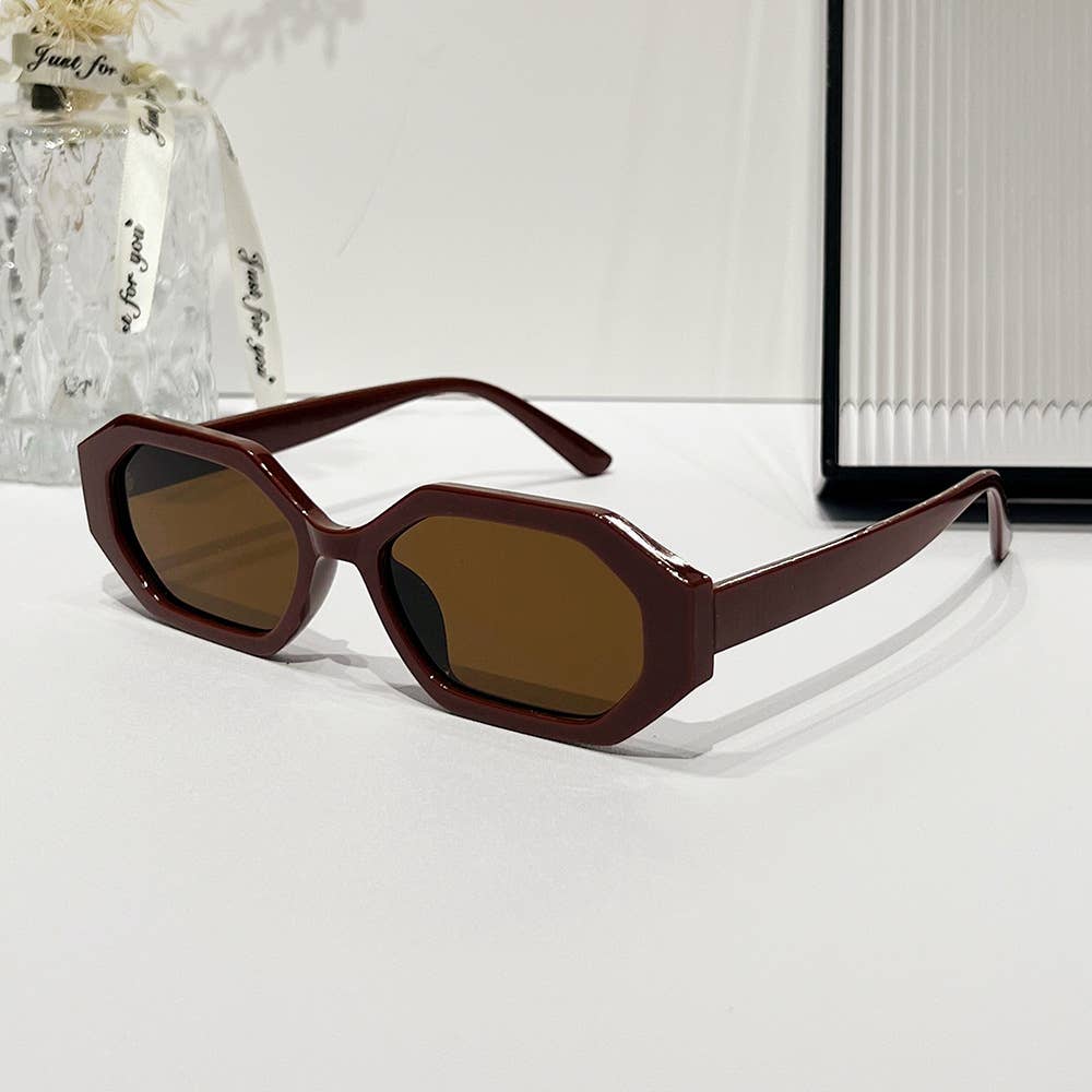 New geometric fashion polygon minimalistic sunglasses
