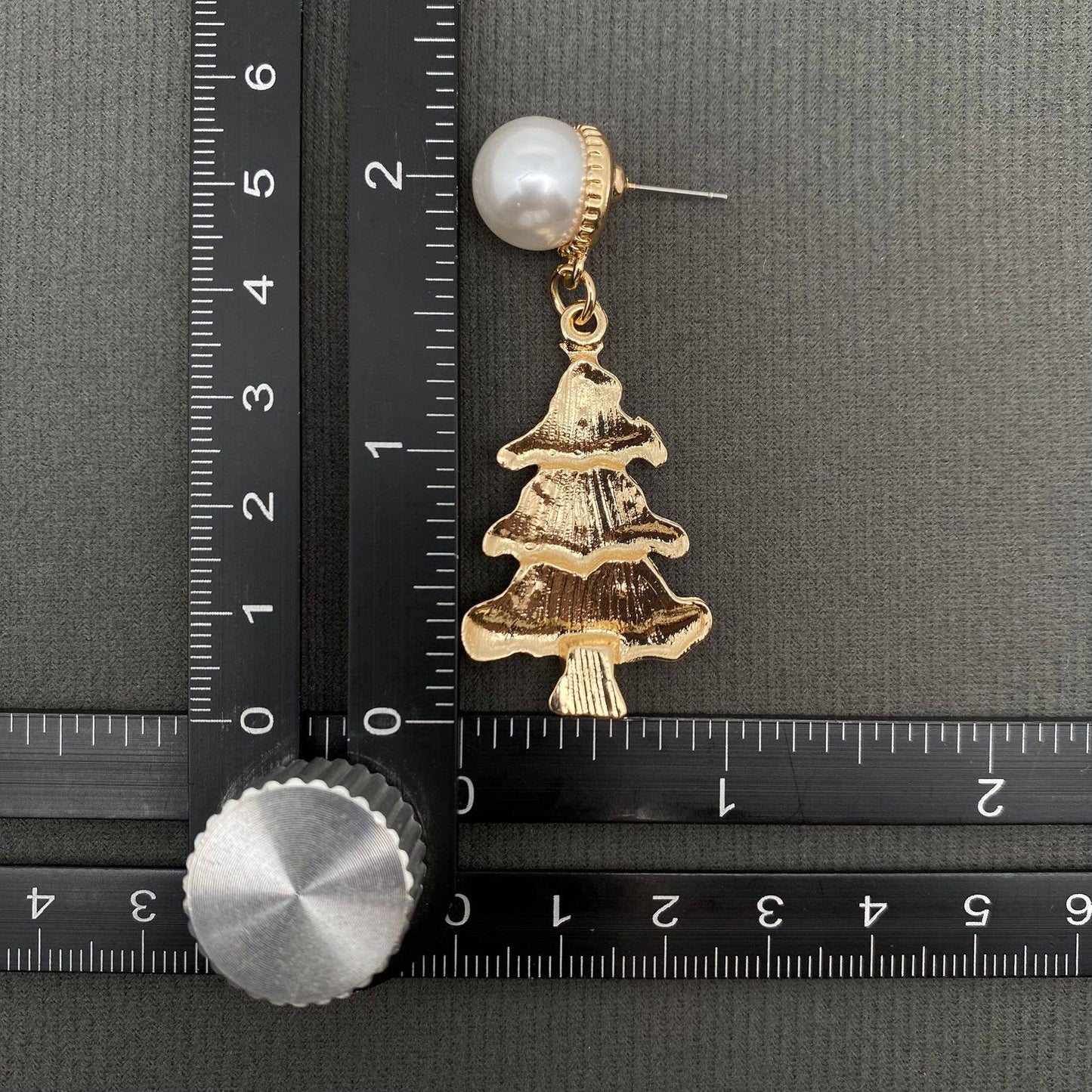 Enamel Christmas Tree Pearl Post Earrings