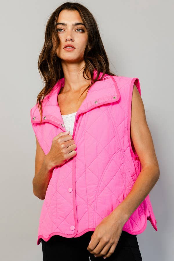 IT2068 | [OUTLET SALE] Quilted Vest With A Down-filled