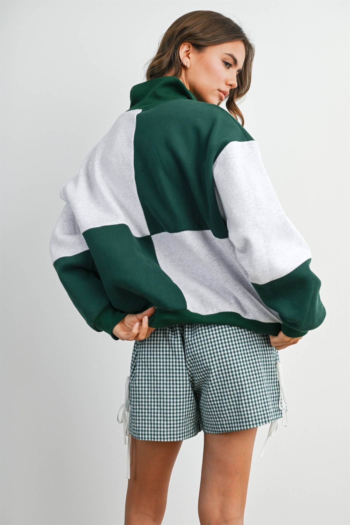 Color Block Quarter-Zip Sweatshirt