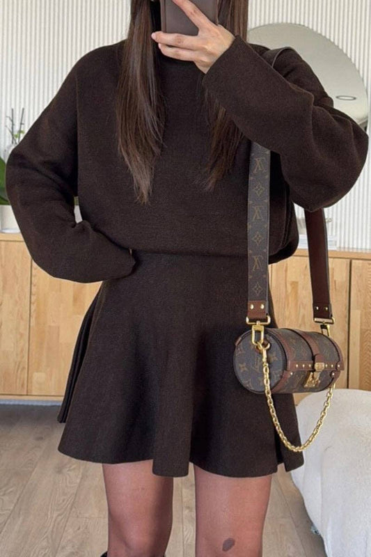 Long-Sleeve Casual Knit Dress