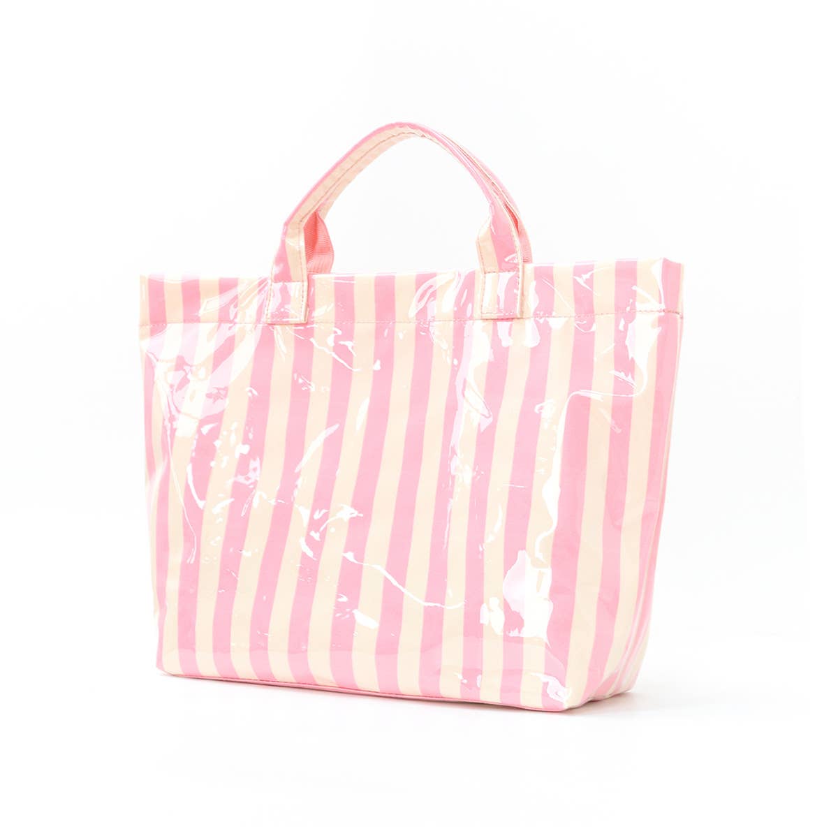 Color block Striped Tote Bag PVC Handbag