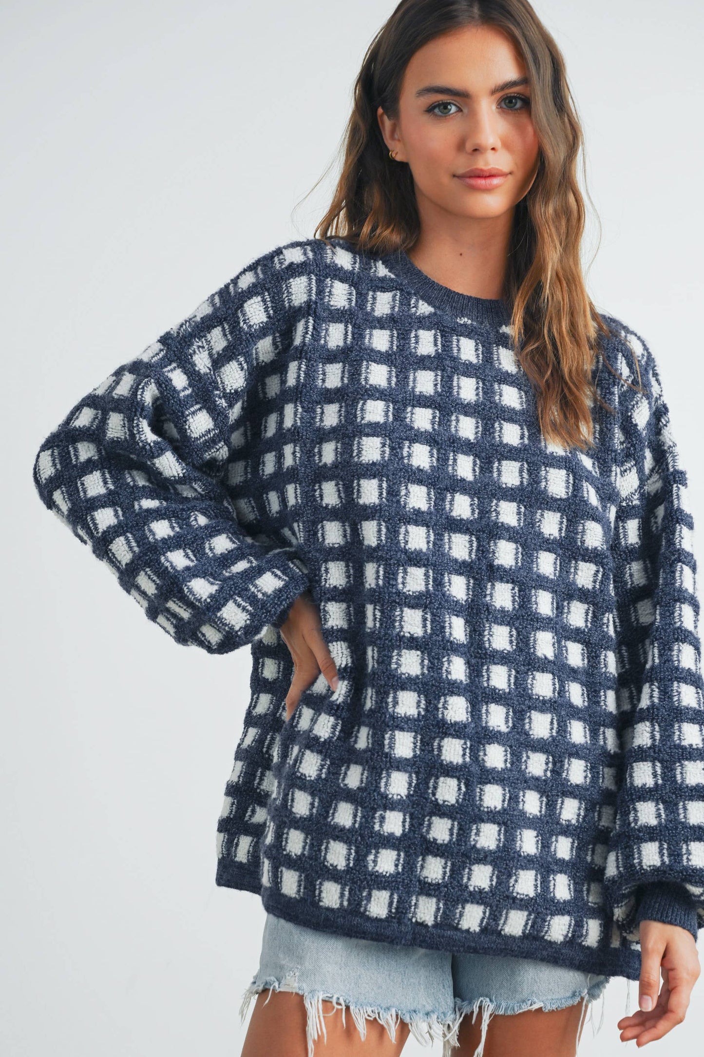 Checkered Oversized Sweater