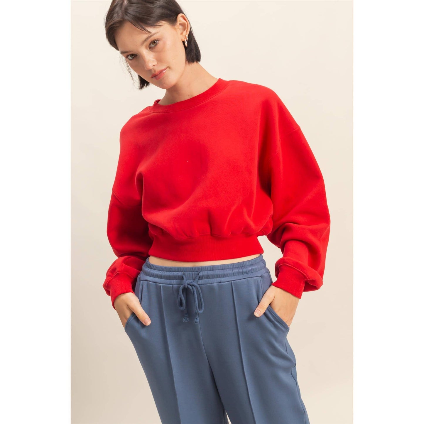 Everyday Long Sleeve Cropped Sweatshirt