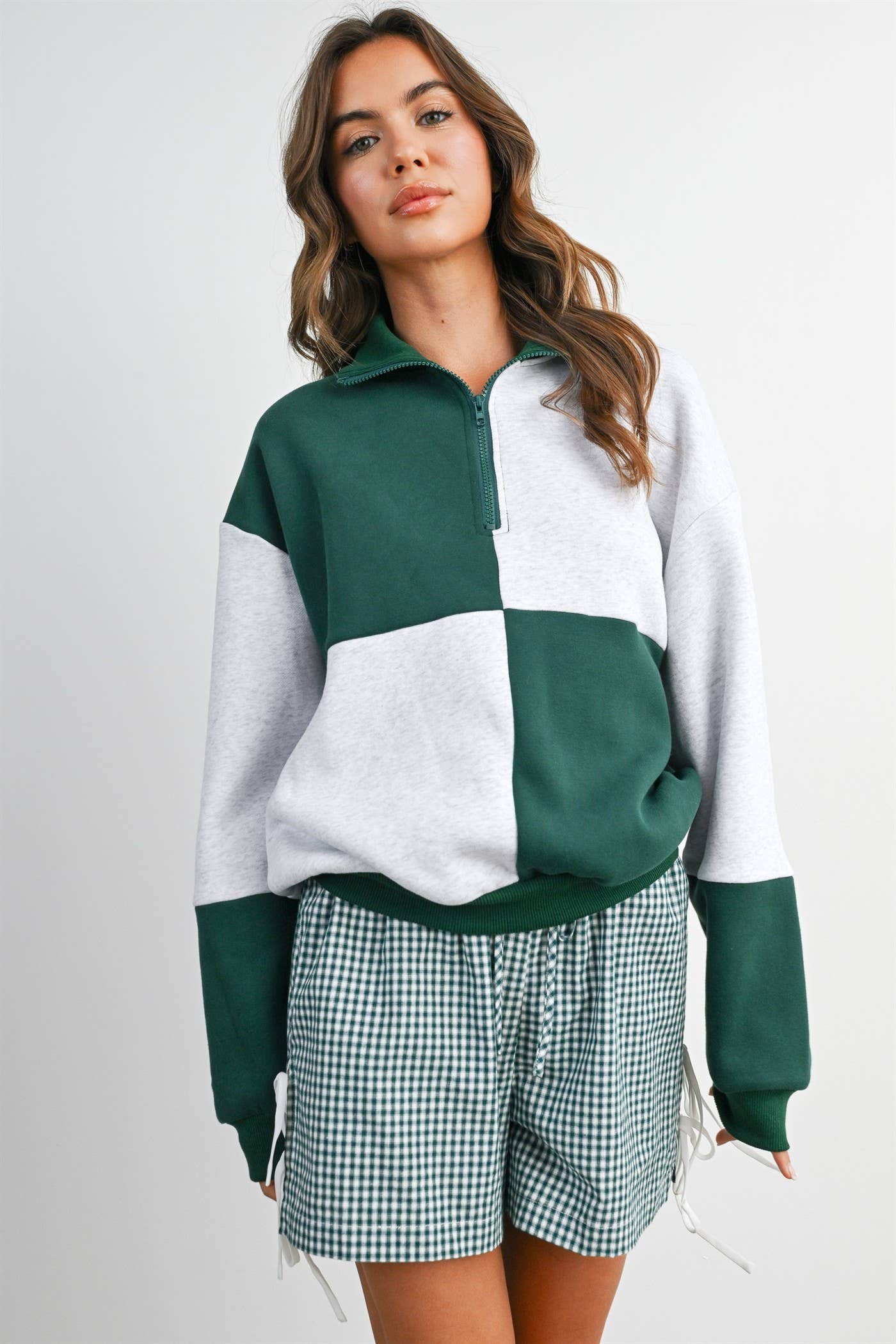 Color Block Quarter-Zip Sweatshirt