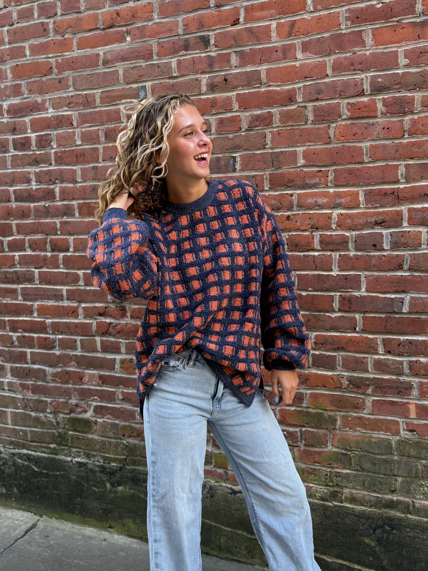 Checkered Oversized Sweater