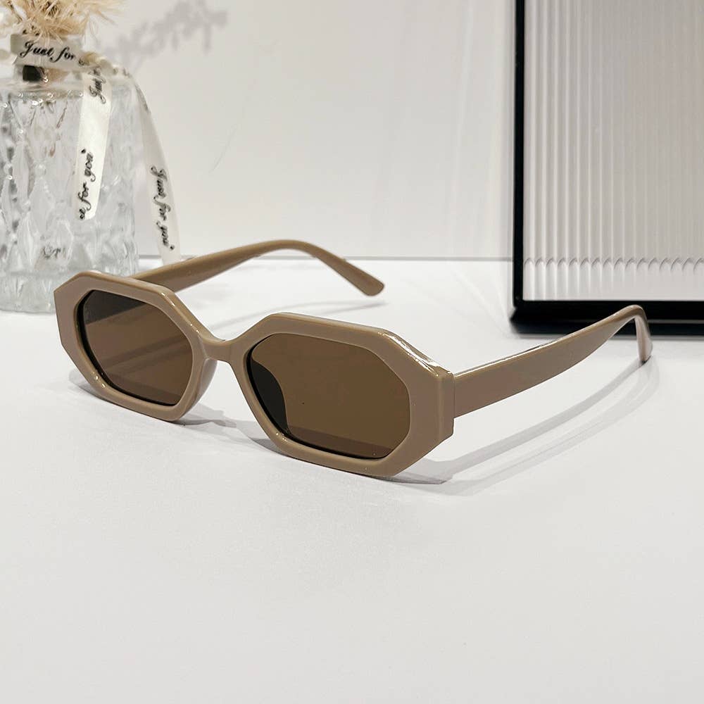 New geometric fashion polygon minimalistic sunglasses