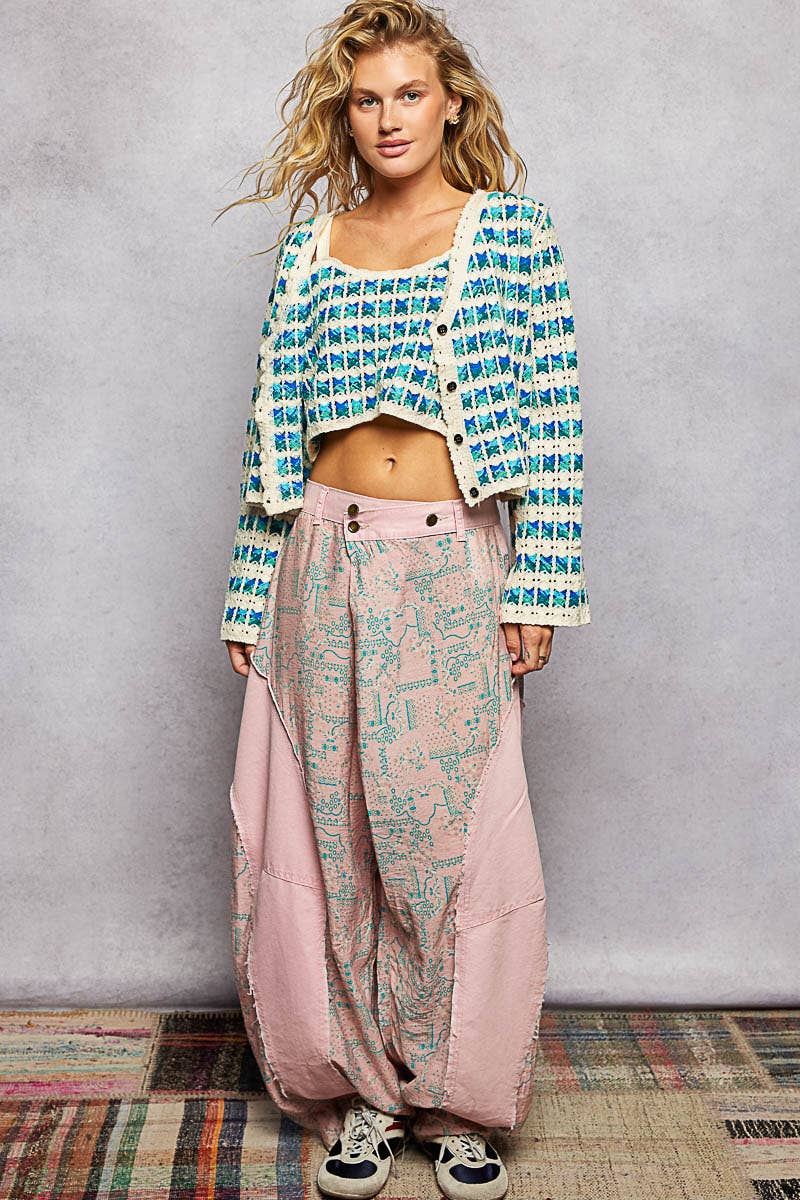 Scalloped Crochet V-Neck Long Sleeve Cardigan Top