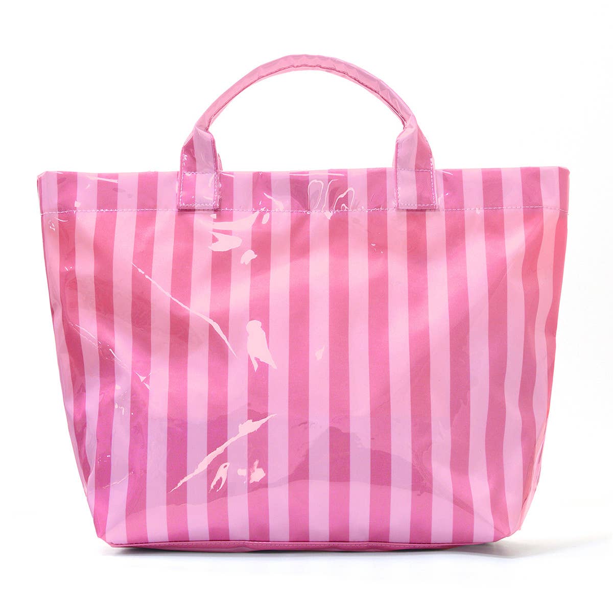 Color block Striped Tote Bag PVC Handbag