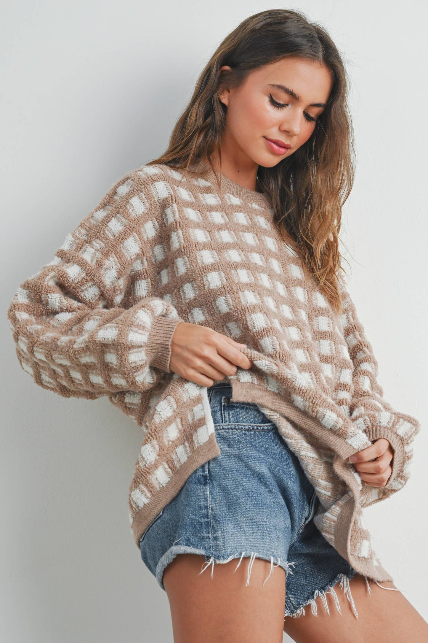 Checkered Oversized Sweater