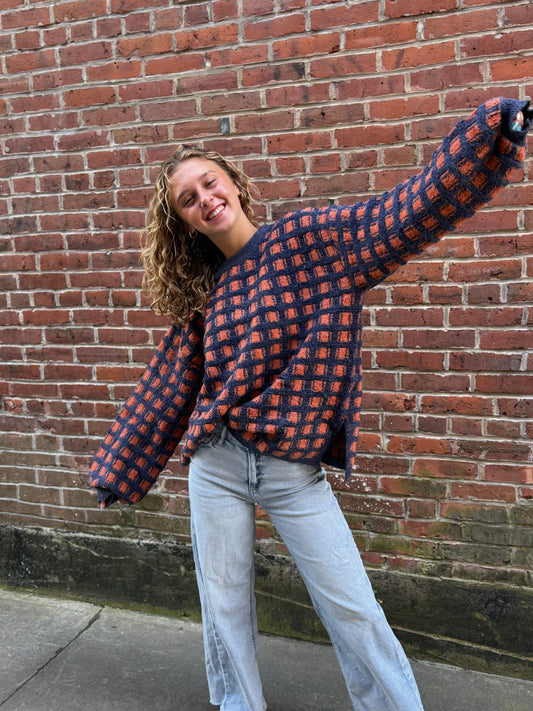 Checkered Oversized Sweater