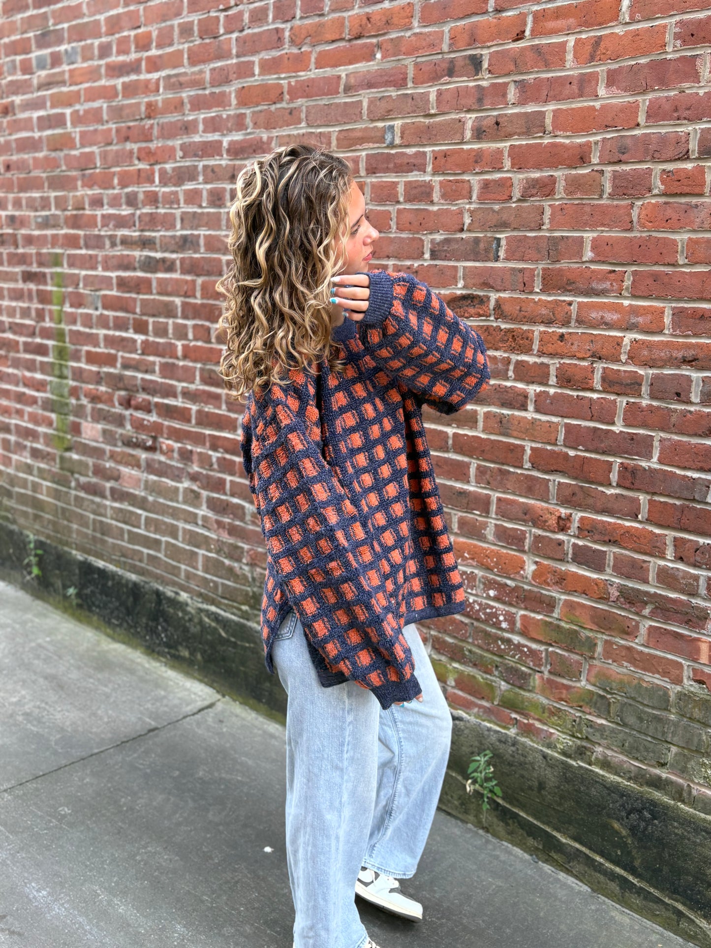 Checkered Oversized Sweater