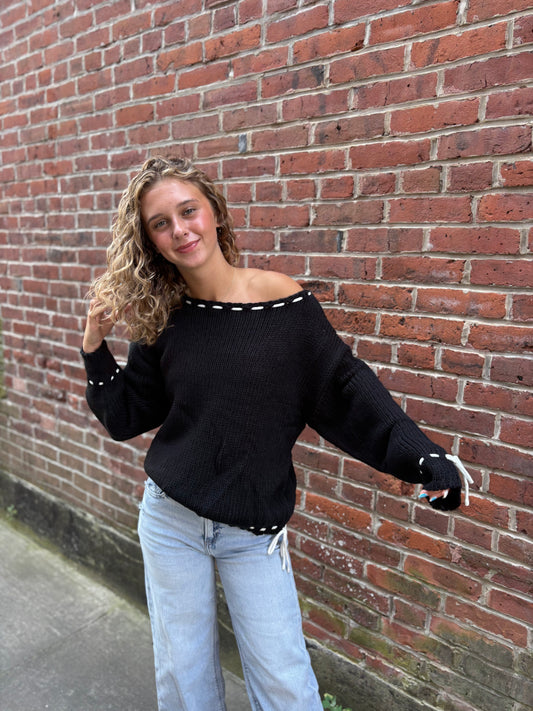 Loose Fit Solid Color Pullover Sweater