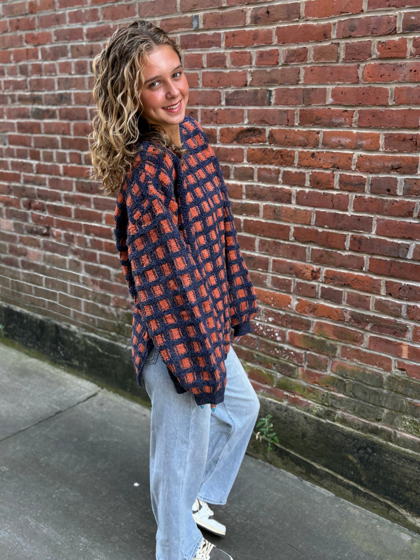 Checkered Oversized Sweater
