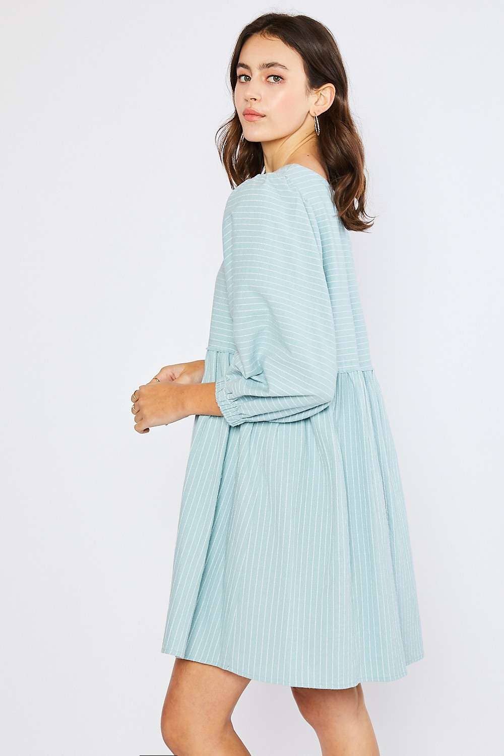 PUFF SLEEVE BABYDOLL DRESS