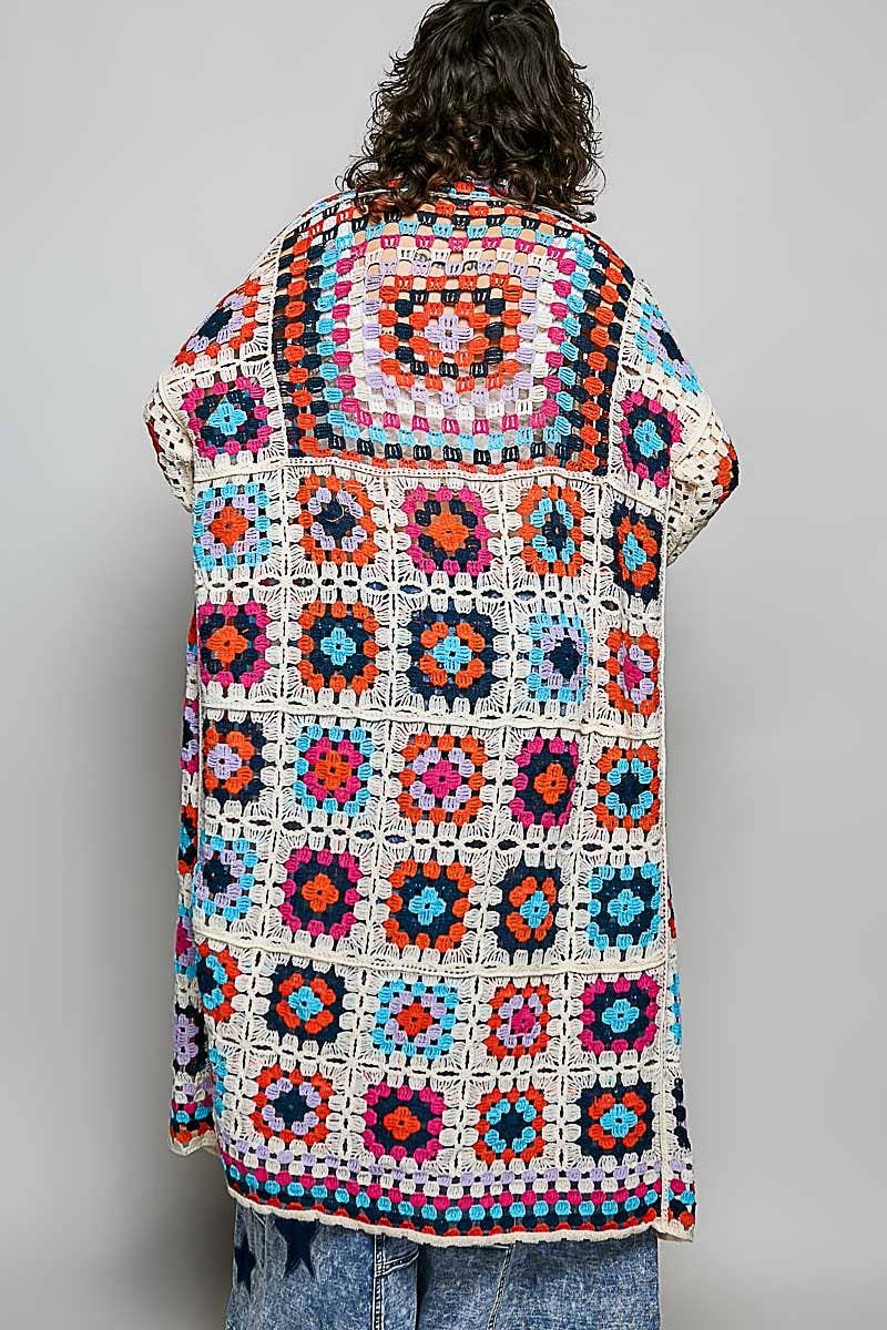 Long Sleeve Various Colors Crochet Cardigan
