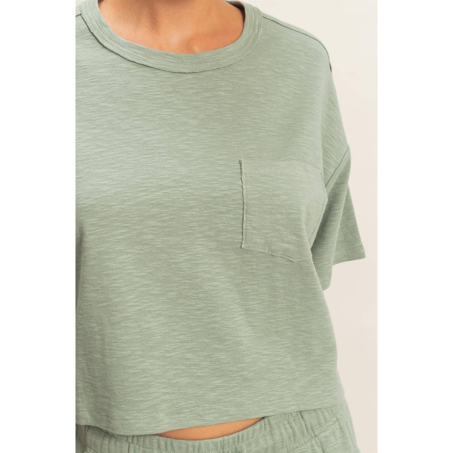 Mineral Wash French Terry Shorts and T- shirt set