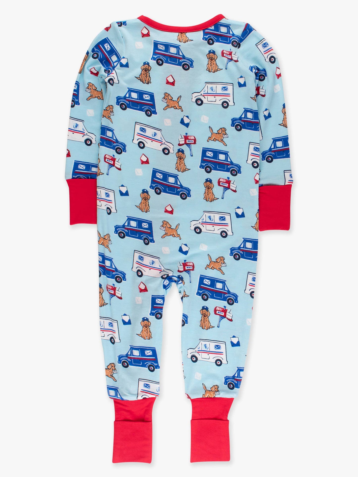 SoftSnooze™ Baby Bamboo Viscose Postal Pups Mail Convertible One Piece Footie Pajama