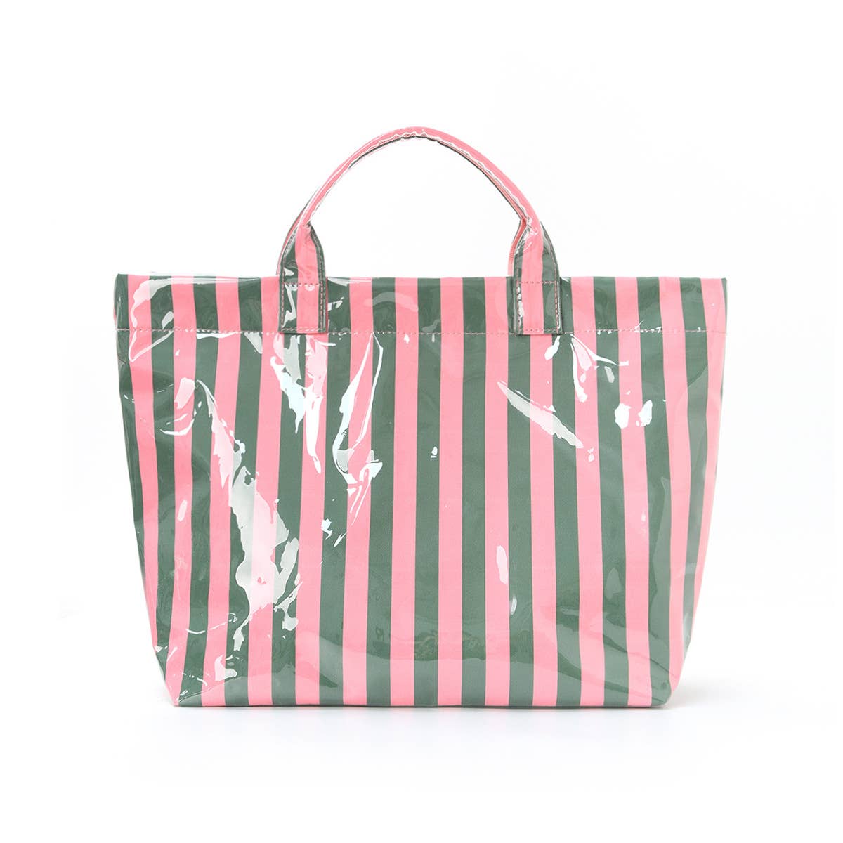 Color block Striped Tote Bag PVC Handbag