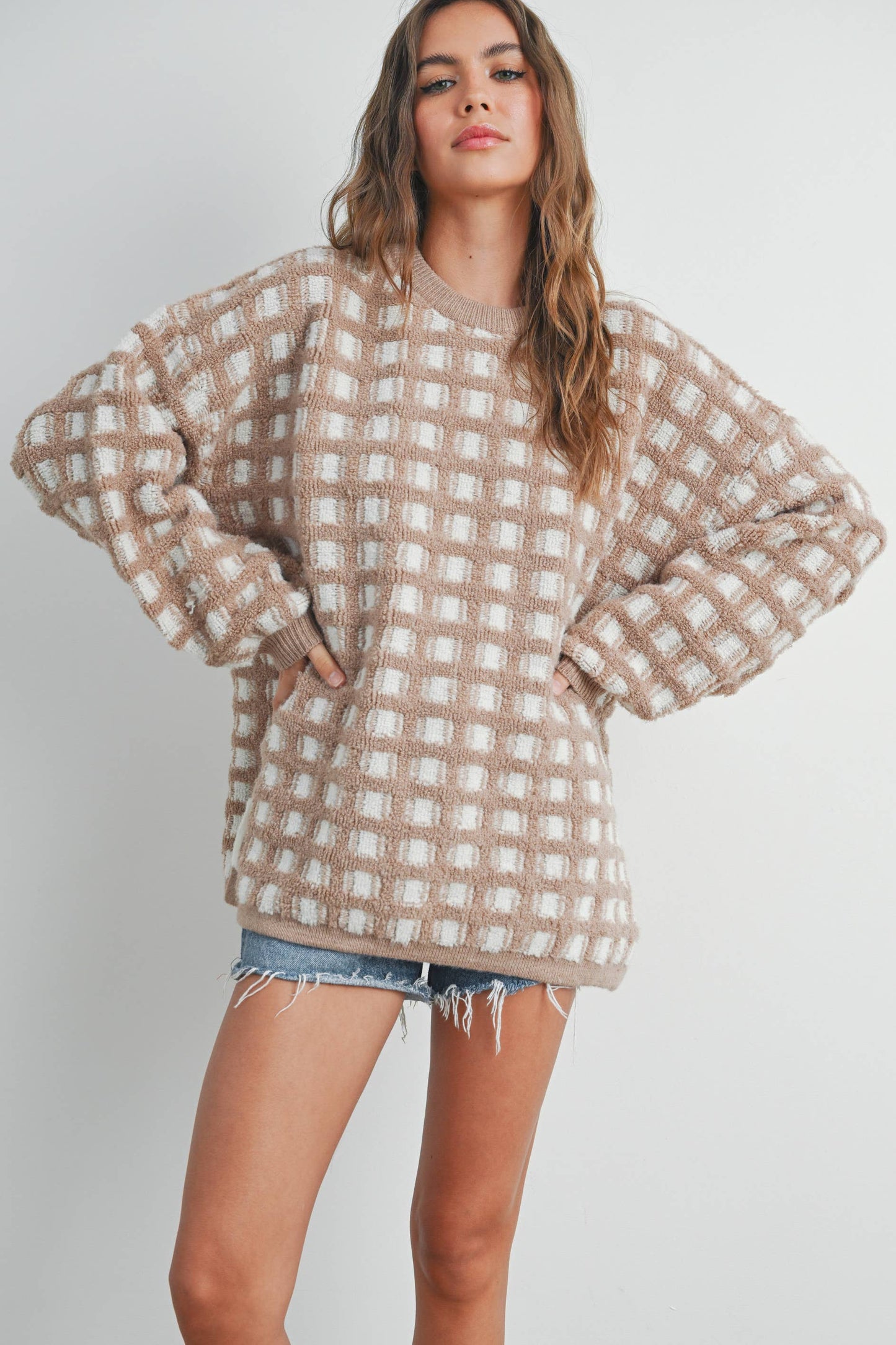 Checkered Oversized Sweater