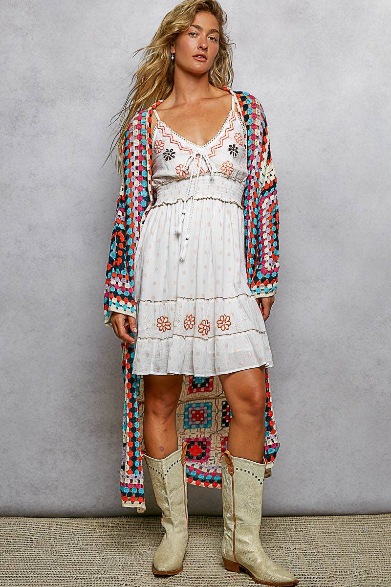Long Sleeve Various Colors Crochet Cardigan