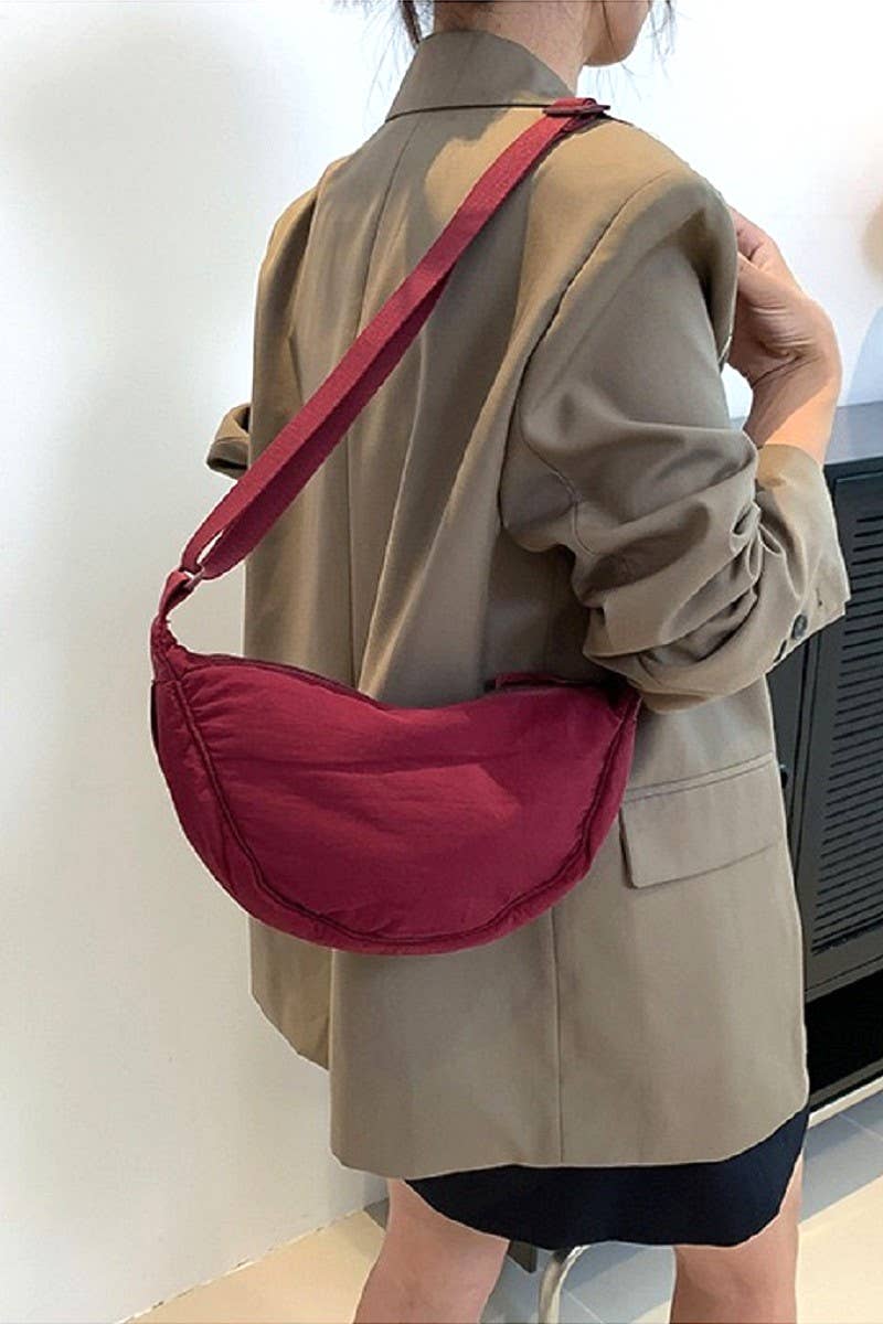 ", Crossbody Lightweight Half moon Bag