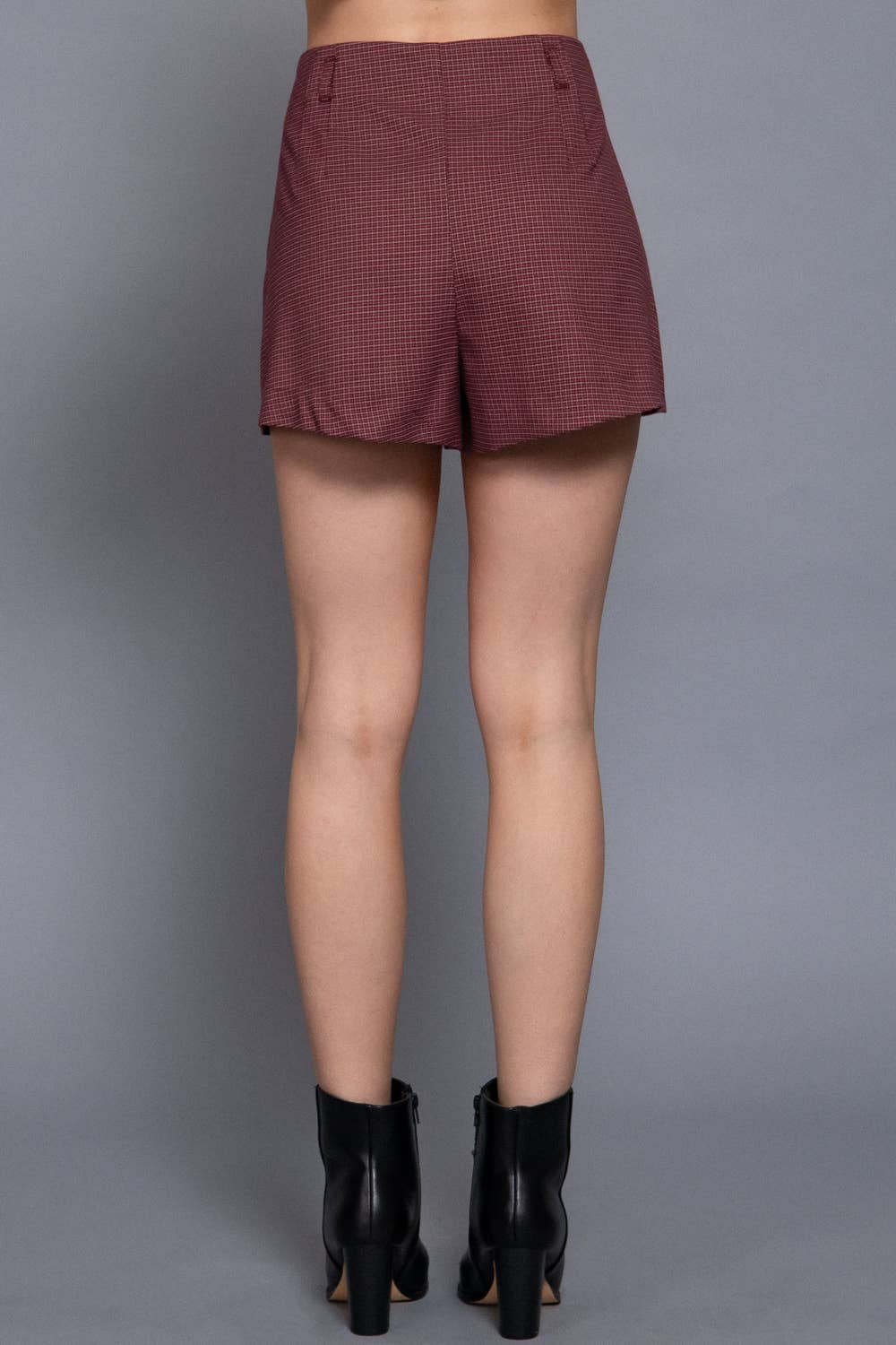 Checked High Waist Shorts