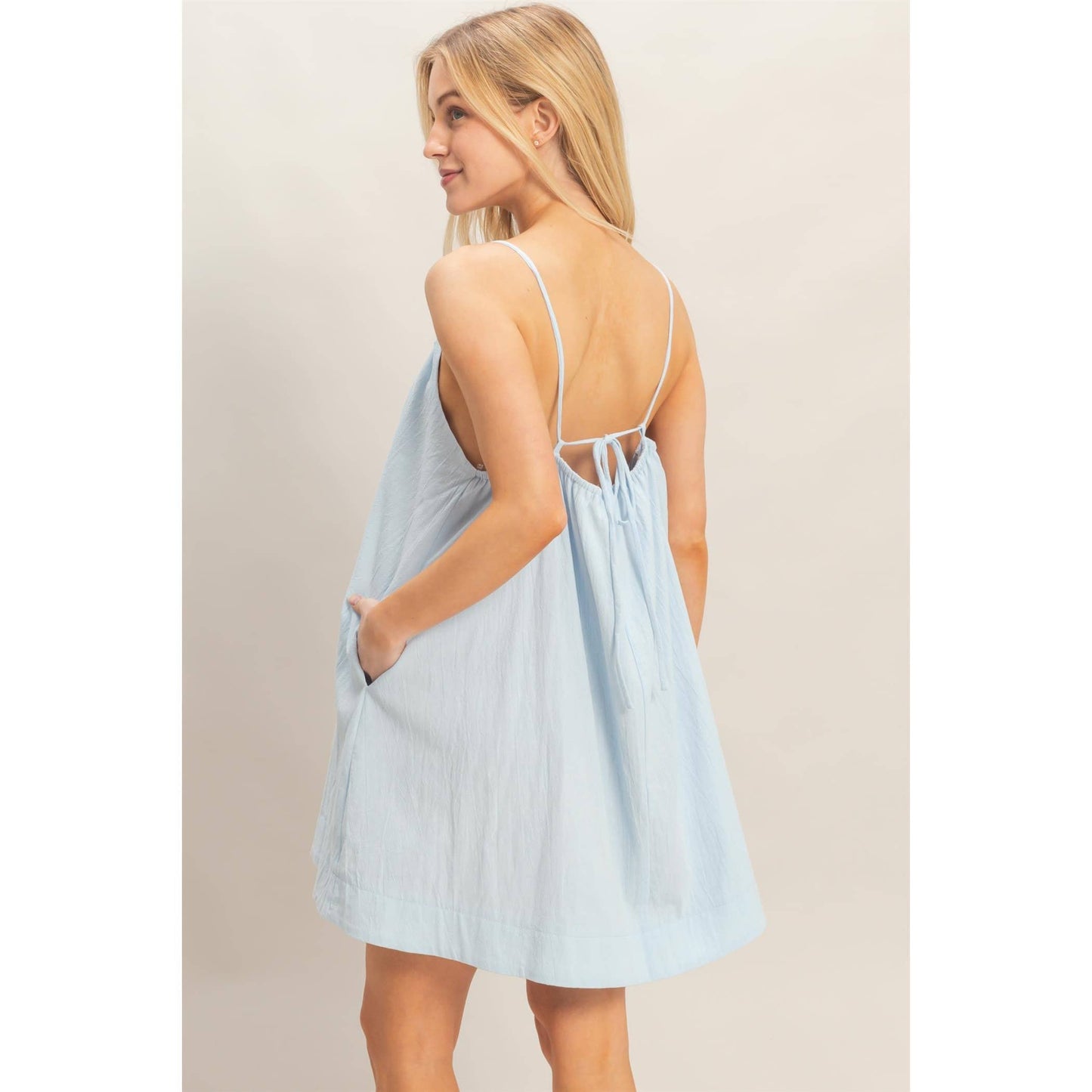 Gathered Tie Strap Dress