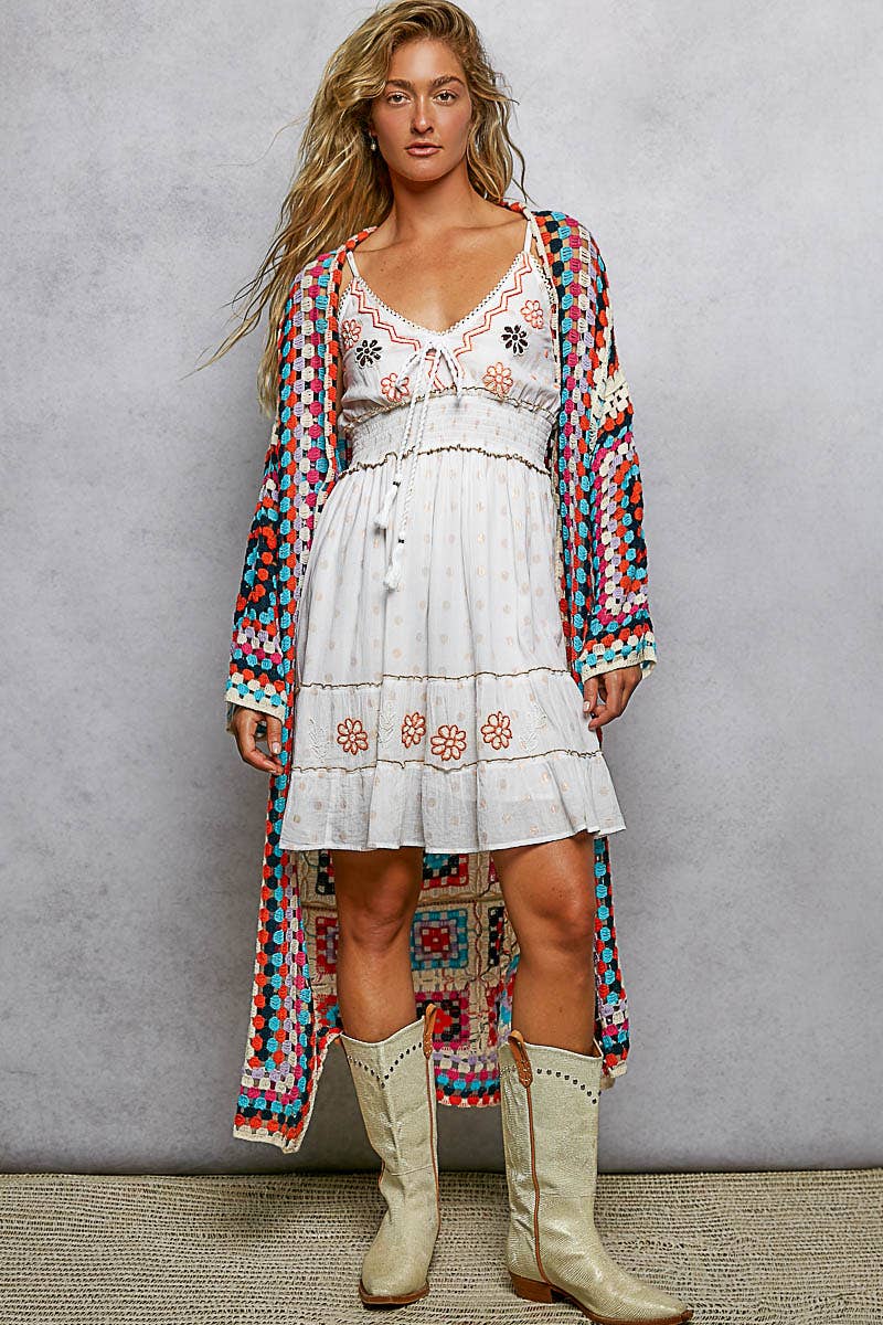 Long Sleeve Various Colors Crochet Cardigan