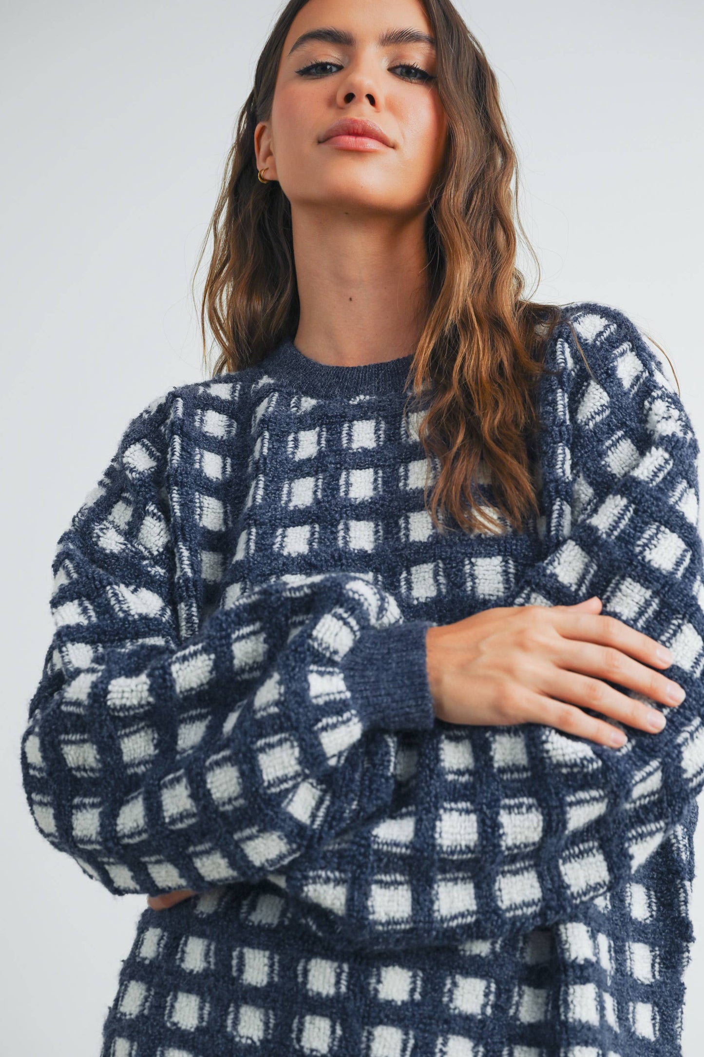 Checkered Oversized Sweater